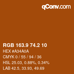 Color code: RGB 163.9 74.2 10 | qconv.com
