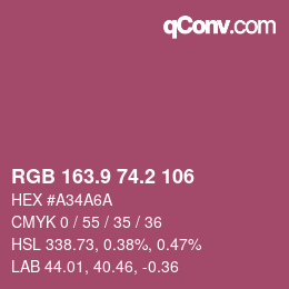 Color code: RGB 163.9 74.2 106 | qconv.com