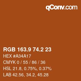 Color code: RGB 163.9 74.2 23 | qconv.com