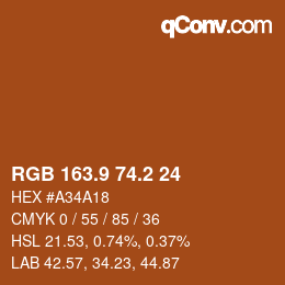 Color code: RGB 163.9 74.2 24 | qconv.com