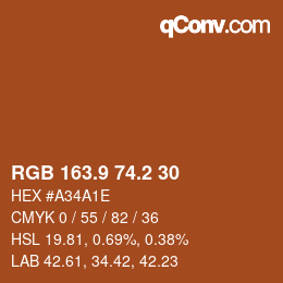 Color code: RGB 163.9 74.2 30 | qconv.com