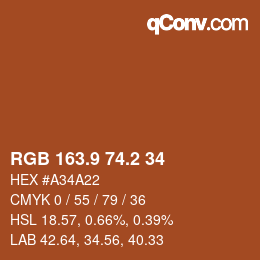 Color code: RGB 163.9 74.2 34 | qconv.com