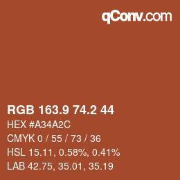 Color code: RGB 163.9 74.2 44 | qconv.com