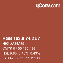 Color code: RGB 163.9 74.2 57 | qconv.com