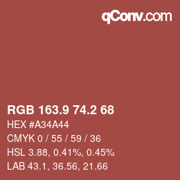 Color code: RGB 163.9 74.2 68 | qconv.com