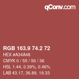 Color code: RGB 163.9 74.2 72 | qconv.com