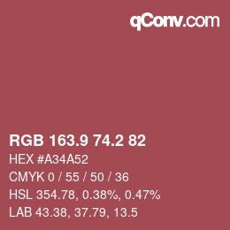 Color code: RGB 163.9 74.2 82 | qconv.com