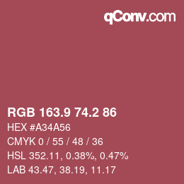 Color code: RGB 163.9 74.2 86 | qconv.com