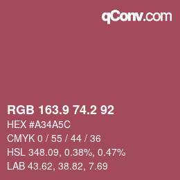 Color code: RGB 163.9 74.2 92 | qconv.com