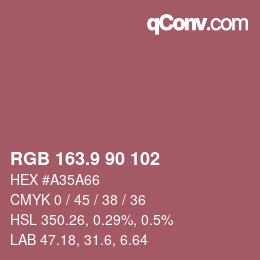 カラーコード: RGB 163.9 90 102 | qconv.com