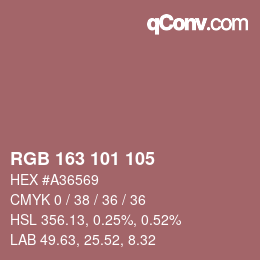 Color code: RGB 163 101 105 | qconv.com