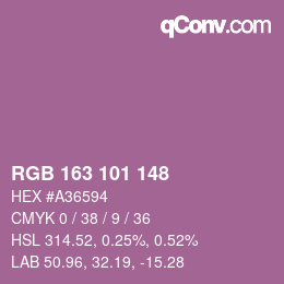 カラーコード: RGB 163 101 148 | qconv.com