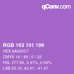 Color code: RGB 163 101 199 | qconv.com