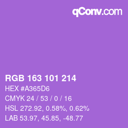 Color code: RGB 163 101 214 | qconv.com