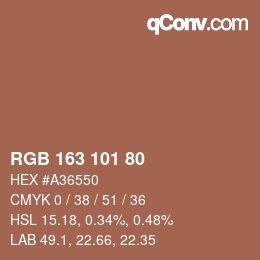 Code couleur: RGB 163 101 80 | qconv.com