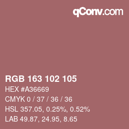 Color code: RGB 163 102 105 | qconv.com