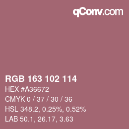 Farbcode: RGB 163 102 114 | qconv.com