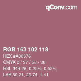 Farbcode: RGB 163 102 118 | qconv.com