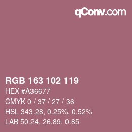 Farbcode: RGB 163 102 119 | qconv.com