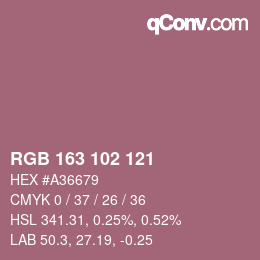Farbcode: RGB 163 102 121 | qconv.com