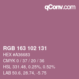 Farbcode: RGB 163 102 131 | qconv.com