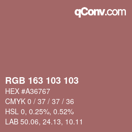 Color code: RGB 163 103 103 | qconv.com