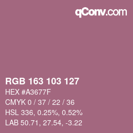 カラーコード: RGB 163 103 127 | qconv.com