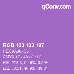 颜色代码: RGB 163 103 197 | qconv.com