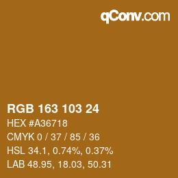 Farbcode: RGB 163 103 24 | qconv.com