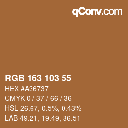 Código de color: RGB 163 103 55 | qconv.com