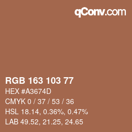 カラーコード: RGB 163 103 77 | qconv.com