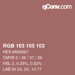 Color code: RGB 163 105 103 | qconv.com