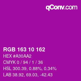 Color code: RGB 163 10 162 | qconv.com