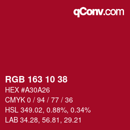 Color code: RGB 163 10 38 | qconv.com