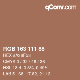 Farbcode: RGB 163 111 88 | qconv.com