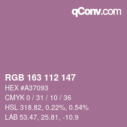 カラーコード: RGB 163 112 147 | qconv.com