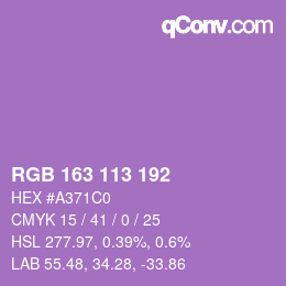 Color code: RGB 163 113 192 | qconv.com