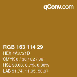 Color code: RGB 163 114 29 | qconv.com