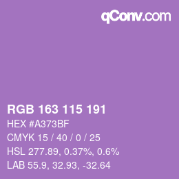 颜色代码: RGB 163 115 191 | qconv.com