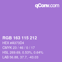 Color code: RGB 163 115 212 | qconv.com
