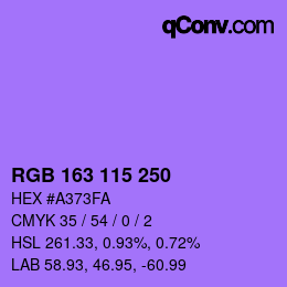 カラーコード: RGB 163 115 250 | qconv.com