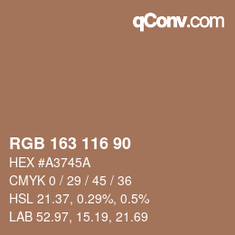 Farbcode: RGB 163 116 90 | qconv.com
