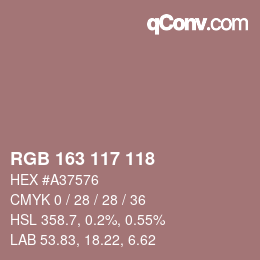 カラーコード: RGB 163 117 118 | qconv.com