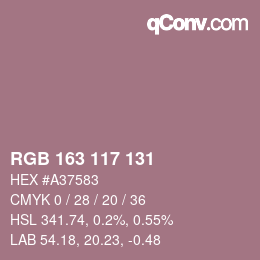 Farbcode: RGB 163 117 131 | qconv.com