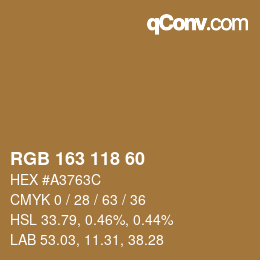 カラーコード: RGB 163 118 60 | qconv.com