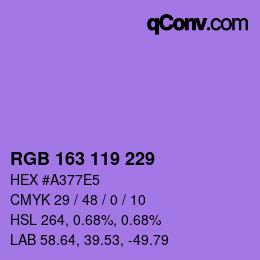 カラーコード: RGB 163 119 229 | qconv.com