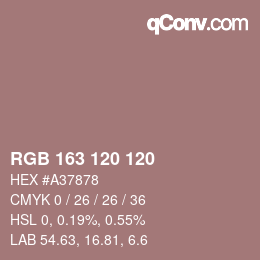 カラーコード: RGB 163 120 120 | qconv.com