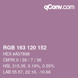 カラーコード: RGB 163 120 152 | qconv.com