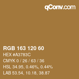 カラーコード: RGB 163 120 60 | qconv.com