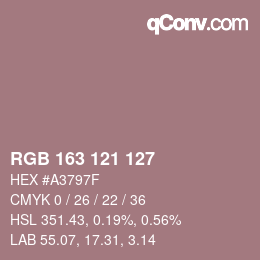 Farbcode: RGB 163 121 127 | qconv.com